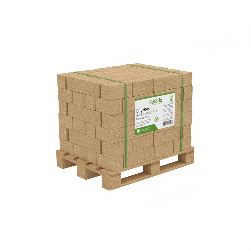 Briqueta BURBRIQ (by Burpellet) RUF – Madera Dura – Larga Duración – 50 Paquetes 10 kg (5 briquetas)